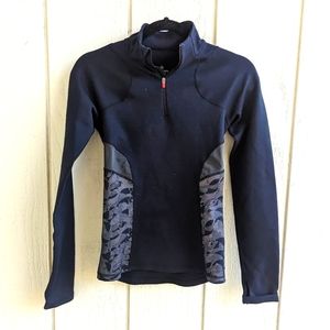 Sweaty Betty Black Fitted Long Sleeves Zip Pullover Workout Top Athleisure XXS